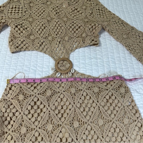 NWT Anthropologie BLITHE Crochet Cottogecore With Dramatic Trumpet Sleeve - Picture 5 of 16